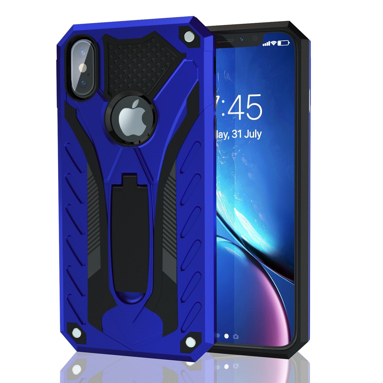 iPhone Xs Max Hard Case with Kickstand Blue