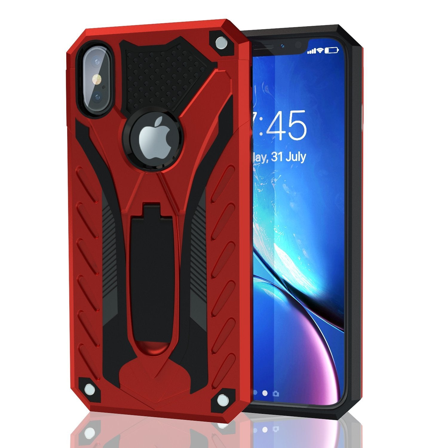 iPhone Xs Max Hard Case with Kickstand Red