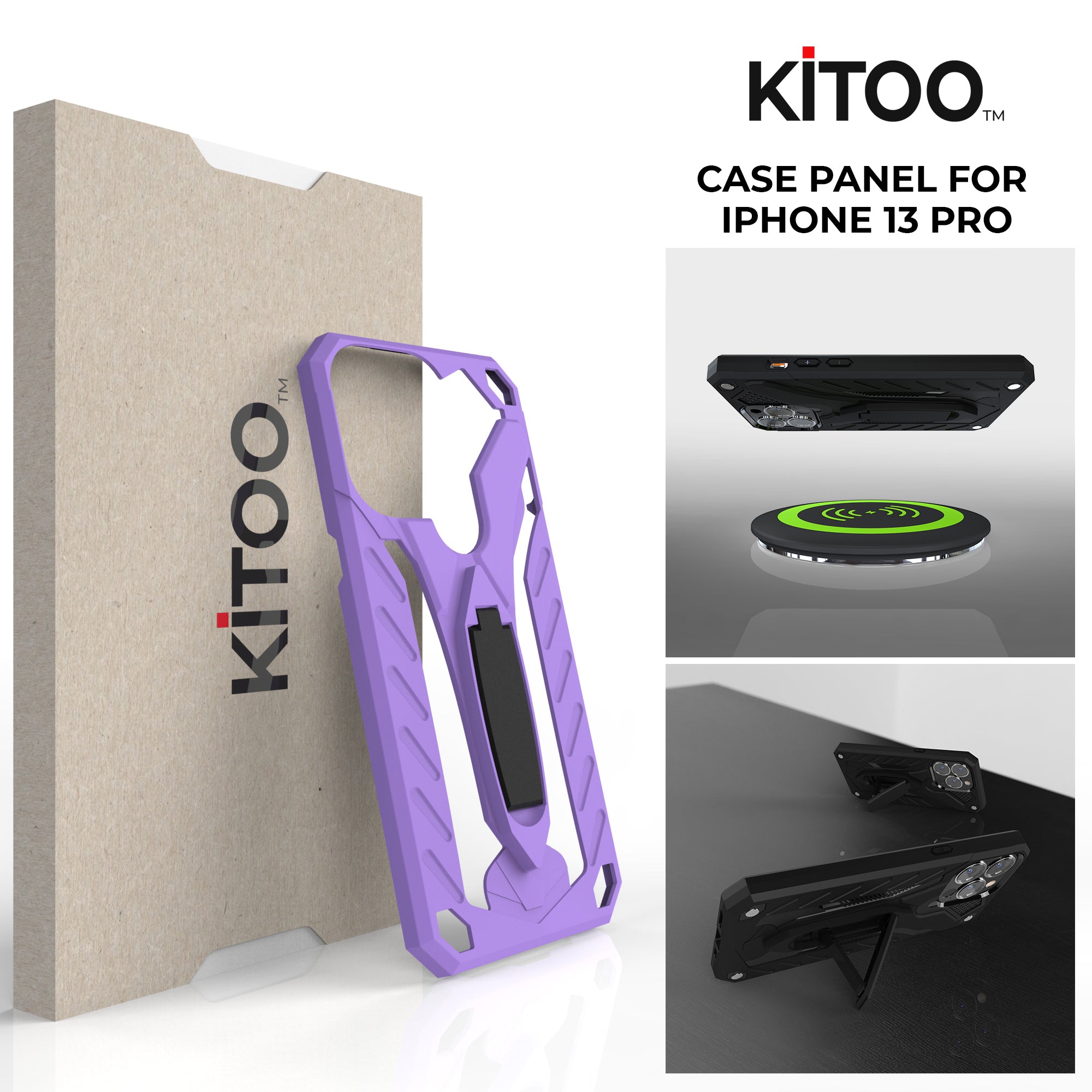 Kitoo Kickstand Panel Designed for iPhone 13 Pro case (Spare Part only) - Purple