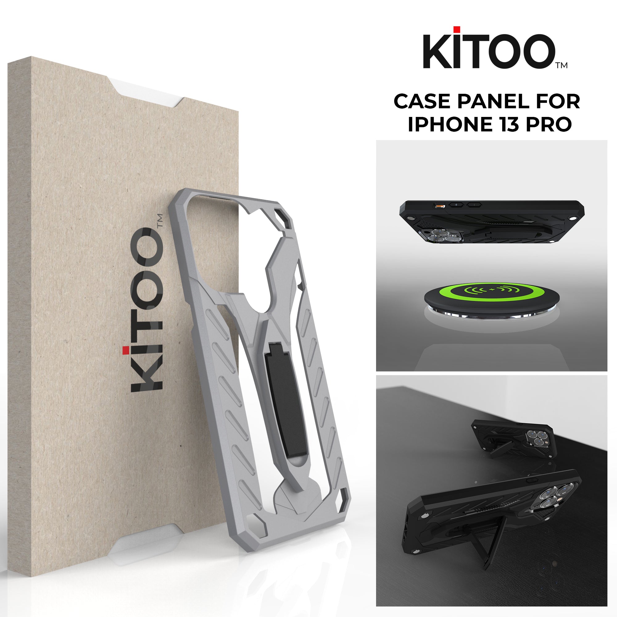 Kitoo Kickstand Panel Designed for iPhone 13 Pro case (Spare Part only) - Silvery