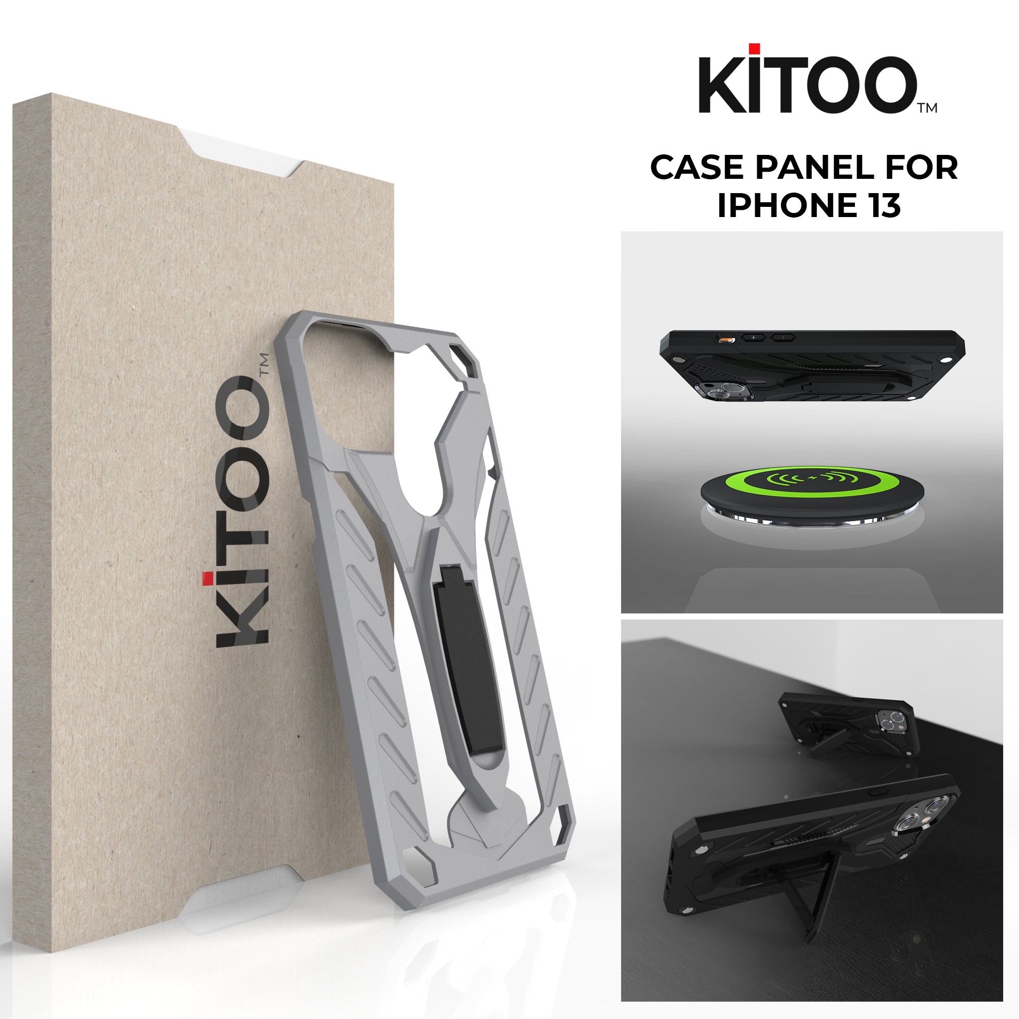 Kitoo Kickstand Panel Designed for iPhone 13 case (Spare Part only) - Silvery